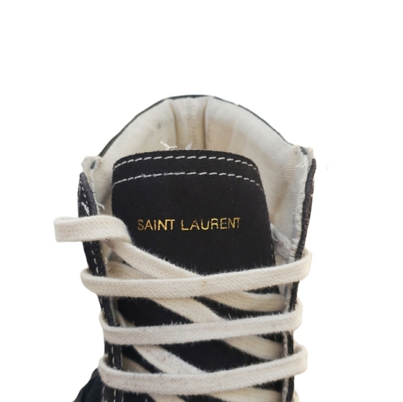Rare Saint Laurent Paris Leather Suede Anibe Holes Joe High Top Sneakers G485187 - Picture 10 of 16